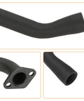Power Boost Exhaust Pipe Muffler Silencer Kit For Predator 212cc And 196cc Go Karts, black finish, showing pipe angles and connector details