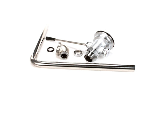 Pro-Grade Waste Lever Replacement For Commercial Sinks With Overflow NPT Adapter showing components on white background