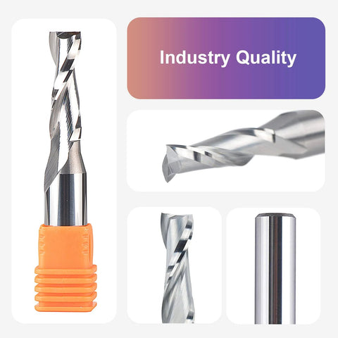 Amazon SpeTool 3/8 in upcut spiral router bit, 1/2 in solid carbide shank for wood carving