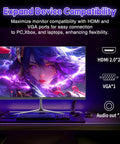Gamer Ready 24 Inch 1080p Gaming Monitor With 144Hz Refresh Rate, 1ms Response Time, VA Panel showing HDMI and VGA ports