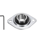 1 Inch Bore Pillow Block Bearing Kit With 304 Stainless Steel Housing And Wrench, Rust Resistant Flange Mount, Set Screw Lock For Secure Shaft Fit