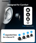 Pro Sleep Ear Plugs With Nano Silicone Noise Filtering, 46dB ASTM Certified Noise Blocking For Side Sleepers, four ear tip sizes