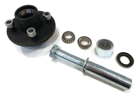 Four Pack Trailer Axle Kits With Four On Four Inch Bolt Idler Hub And One And A Quarter Inch Round BT8 Spindle For 1250 Pound Hub