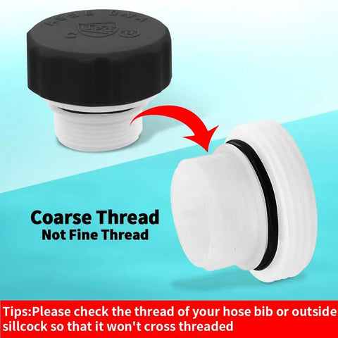ASSE 1019-A Vacuum Breaker Repair Kit For Outdoor Faucets, Coarse Thread, showing white and black components with coarse threading.