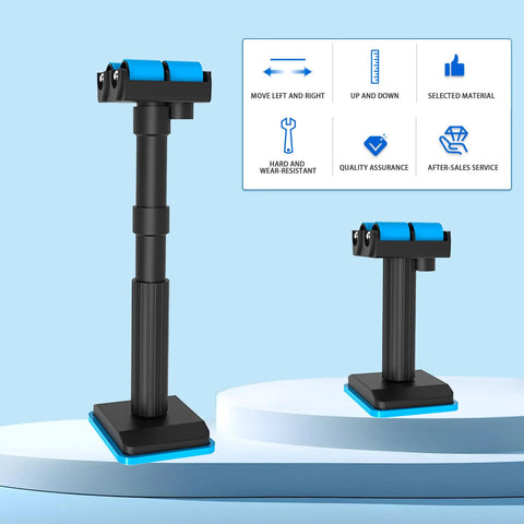 No Sweat Adjustable Telescopic Furniture Lifter Brackets With Heavy Duty 220 Pound Support Jack for vanities and sinks, shown in adjustable height.