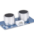 Ultrasonic Sensor Module For Robots 3.3V To 5V Grove Plug And Play 400 Cm Range 1 Cm Accuracy Low 15mA Draw Industrial Bot Part For TETRIX FTC FRC FIRST WRO And Other World Bots, blue board with two silver ultrasonic transducers