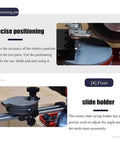 Heavy Duty Electric Saw Blade Sharpener Machine Dry Wet Circular Grinder With Water Cooling And Precision Angle Adjustment 370 Watt Motor showing slide holder and positioning pin.