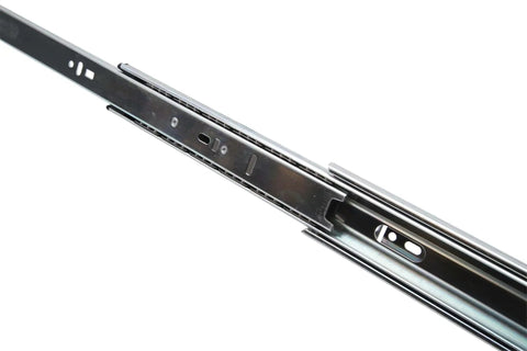Close-up of 22 Inch Soft Close Cabinet Drawer Slides Full Extension Ultra Thick 1.2mm Stainless Steel Ball Bearing Smooth Glide 100K Cycle