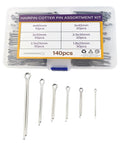 Heavy Duty Stainless Steel Cotter Pin Kit Assortment 280 560 840 Pieces For Trailer Hitches Lawn Mowers And Automotive Projects R Clip Hairpin Pins For Fast Secure Bolts And Pins Durable And Versatile. Various sizes shown.