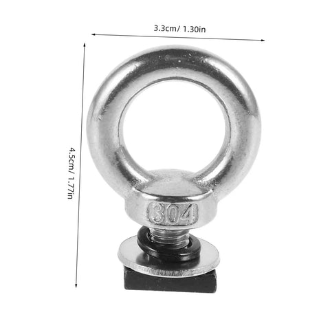T Slot Roof Rack Eye Bolt Kit 4 Piece Tie Down Anchor Set For Tent Accessories Heavy Duty Gear And Luggage Secure Mounting On Most Roof Racks Beefy Stainless Steel 304 eye bolt with T-slot base, 4.5cm x 3.3cm