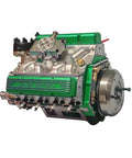 Full Scale Engine Display Model For Adults And Kids, Precision STEM Kit For Gearheads And Collectors, Hands On Build Toy With Realistic Engine Dimensions, Educational Automotive Engineering Project For Enthusiasts; green resin engine model on white