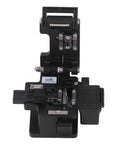 Heavy-Duty Optical Fiber Cleaver Machine With Precise 0.5 Degree Cutting Angle, sleek black design, compact for professional splicing.