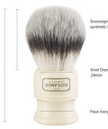 Premium T2 Synthetic High Density Fiber Shaving Brush With Faux Ivory Handle For Wet Shave Delivering Thick Luxurious Lather