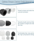 20 Pack Black Plastic M8 Hex Nut Caps, Dome Acorn Bolt Covers, different sizes and colors shown for heavy duty use.