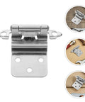 Four Pack Self Closing Flush Mount Cabinet Hinges For Kitchen Cabinets With Quiet Close No Squeak Adjustable Load Bearing Brushed Nickel Hardware