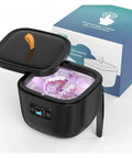 No Sweat Ultrasonic Cleaner For Jewelry Watches And Dentures High Frequency Automatic Bubble Wash Machine In Matte Black with visible cleaning process.