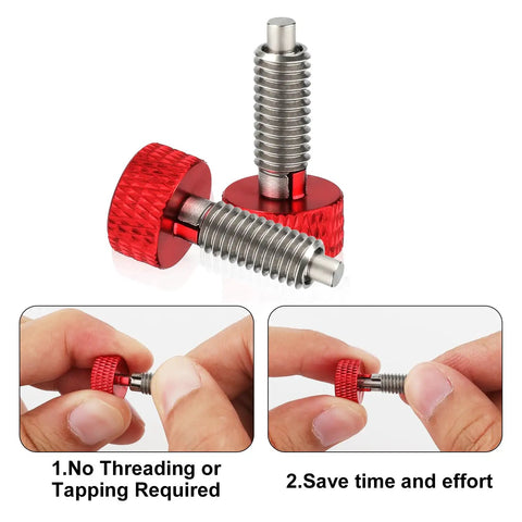 Handle Release Pins Kit With 2 Stainless Steel M6 Quick Release Pins Retractable Spring Plunger Bolt And Drill Bit For Toolbox Removal Red Heavy Duty Durable Easy Pin Access