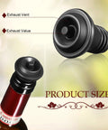 Close-up of black silicone wine stopper from 24 Piece Wine Stopper Set With Vacuum Pump And Silicone Saver Keeps Wine Fresh Sealed.