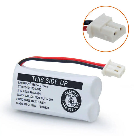 Beast Mode Ni Mh Rechargeable Cordless Phone Battery Pack Two with connector for Vtech Cs6114 Cs6419 Att El52300 Cl80111.