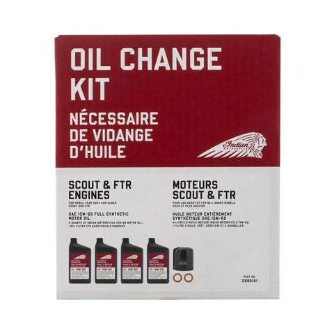 Motorcycle Oil Change Kit For Scout 60 And 69 Cu In Liquid Cooled Engines With 4 Quarts 15W60 Full Synthetic Oil 1 Oil Filter And 2 Washers