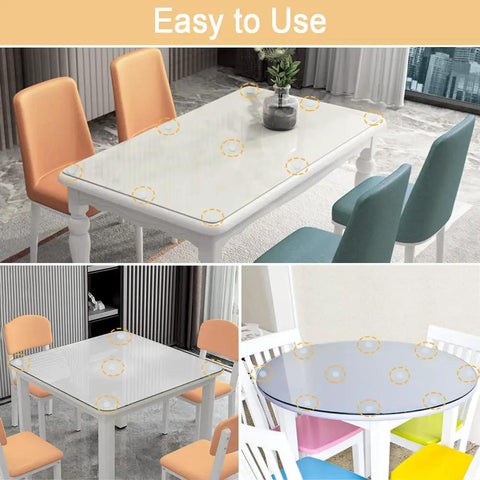 Heavy Duty Self Adhesive Clear Furniture Bumpers Keep Your Glass And Wood Tables Totally Solid While Blocking Ugly Scratches And Annoying Slips Around The House Darn Effective And Completely Invisible on various table types.