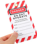 Industrial Safety Lockout Tags With Hanging Labels Kit for Equipment Repair showing 'Danger Do Not Operate' message