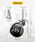 Diagram showing dimensions of 2 Inch Ball Caster Wheels Set Of 4 For Furniture Legs with Locking Stem, chrome finish.