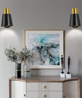 Industrial Style Black Wall Sconces Dope 2 Pack Swivel Arm Lamps With E26 Base above modern art and console