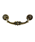 Antique English Bail Pull For Cabinets And Dressers, 7-1/4 Inch Overall Length, 1-1/4 Inch Projection, 5-1/2 Inch Mounting Hole Spacing