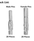 MC4 Compatible Solar Connector Kit 40 Pieces 20 Pair Set With Male And Female Pins for Solar Panel PV System Installation