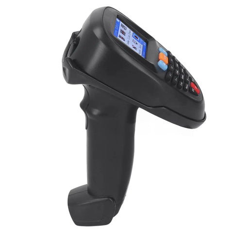 Wireless Handheld Barcode Scanner 2.4GHz 1D Barcode Reader with Charging Base and 2.2 Inch LCD Screen, side view