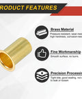 Close-up of brass compression sleeve for 9mm ID tubing; smooth finish, precision ferrule.