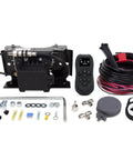LoadLifter 7500 XL Ultimate Air Spring Kit With WirelessAir 2nd Gen Compressor components and accessories laid out.