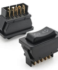 Super Handy Momentary Rocker Switch For Your Rv Camper Slide Out System Features Five Pin Inline Terminal Setup Handles 12 To 24 Volt Dc With Five To Fifteen Amp Rating For Reliable Motor Control, black DPDT panel-mount switch