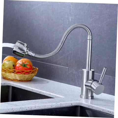 Shower Head 360 Degree Faucet Water Dispenser hot and Cold faucets Single-Tube tap for Kitchen Sink Rod Stainless Steel Single Handle with flexible hose.