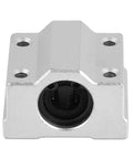 4 Pack 8mm Linear Motion Ball Bearing Slide Bushing With Beefy Aluminum Base For 3D Printers And CNC Rigs, close-up view.