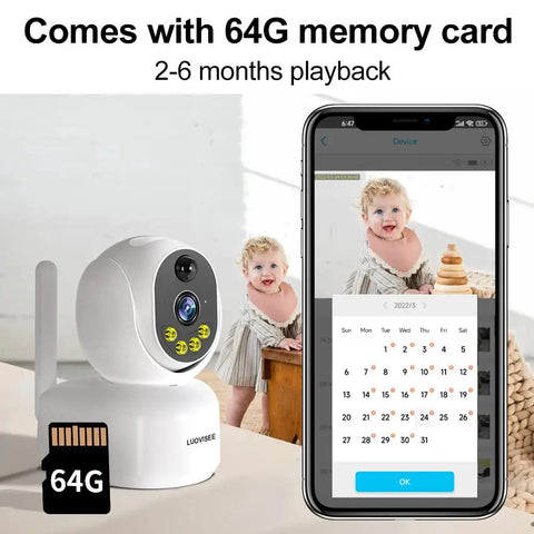 Solar Powered Wireless Outdoor WiFi Security Camera With PTZ 360 Degree View Color Night Vision Two Way Audio and 64GB SD Card