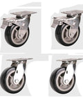 Heavy Duty Caster Wheels For Flat Carts Crafted From Bulletproof 304 Stainless Steel With Thick Brackets And Sealed Bearings, showcasing four durable wheels.
