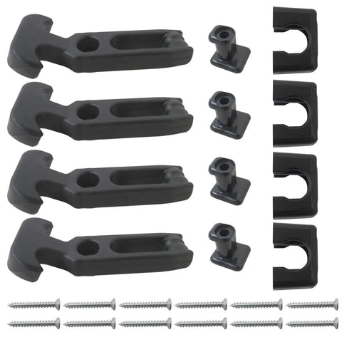 Go-To T Handle Rubber Latch Set Four Pack for Boat Hatch Toolbox and Equipment Hood 4.3 by 2 Inch components and screws