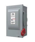 Heavy Duty 30 Amp 3 Pole Non Fused Safety Switch 600 Volt 3 Wire With Quick Make Quick Break Mechanism, Arc Chutes For Heat Dissipation