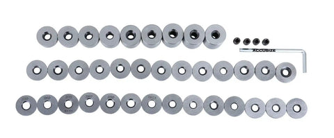 36 Piece Steel Spacer Block Set With Fitted Case Pro Grade Heavy Duty Precision Blocks From 0.101 To 0.109 Inch Hardened To HRC 57-60 3/4 Inch Diameter With 1/4-28 Thread Includes Four Connecting Screws