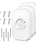 Three Pack 8141DBL Siding Mounting Block Kit, Pro Grade For Half Inch Lap Double And Four Inch Vinyl Siding, Weather Resistant Plastic Outdoor Mounting Plate, Durable Block For A Secure Professional Looking Install. White vinyl siding mounting blocks and screws set