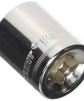 3/8 Inch Drive 12 Point Standard Metric Socket 18mm Built Tough With Chrome Vanadium Steel Nickel Chrome Plated, angled view