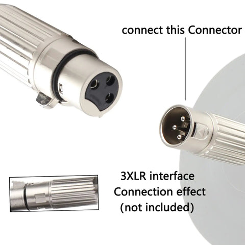 Stainless Steel M8 304 3 Pin XLR End Connector For Reciprocating Linear Actuator DIY Build And Industrial Cable Adapter Silver