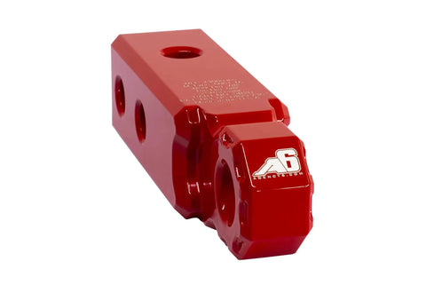 Red Recovery Shackle Block Assembly For 2 Inch Hitch Receivers With D Ring; Off Road Gear; USA Made; Heavy Duty 13,000 Lb Load