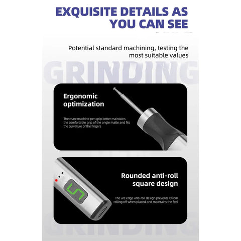 Premium Mini Cordless Rotary Grinder With Five Speed Settings For Cell Phone And PCB Repair Type C Quick Charge Craft Tool Kit features ergonomic grip and anti-roll design.