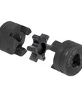 Three Quarter To One Inch L Jaw Coupling Set With Buna N NBR Rubber Spider Three Piece Flexible Beefy Couplers HT250 Steel