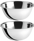 Pro Grade 8 Quart Mixing Bowls Set Of 2 Thirteen And A Quarter Inch By Five Inch Stainless Steel Flat Base Bowls for home kitchen