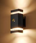 2 Pack Dusk To Dawn Outdoor Wall Lights Up And Down IP65 Waterproof Aluminum Exterior Fixtures illuminating wall