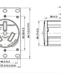 Built Like A Tank UL Listed NEMA 10 50R Receptacle 50 Amp 125 250V Heavy Duty Female Plug technical drawing with dimensions.